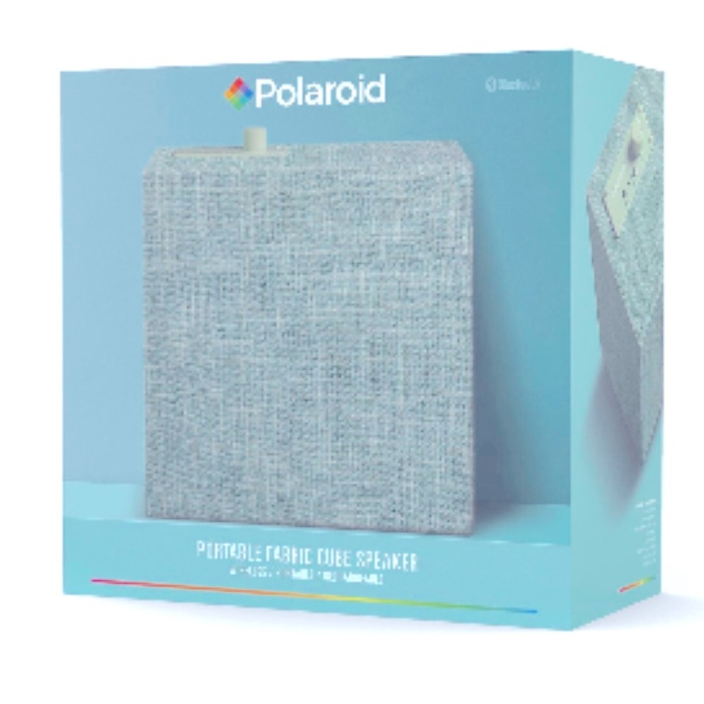 NIB Polaroid Portable Fabric Cube Speaker green